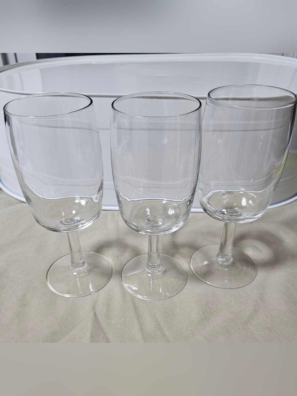 Vintage Glass Wine/Water Goblets - Set of 3